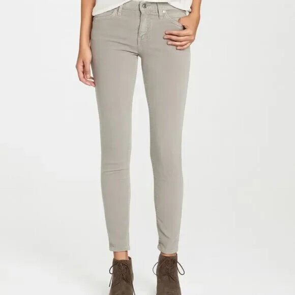 AG Jeans The Stevie Slim Straight Light Gray Corduroy Pants Womens 30 R - Picture 11 of 11